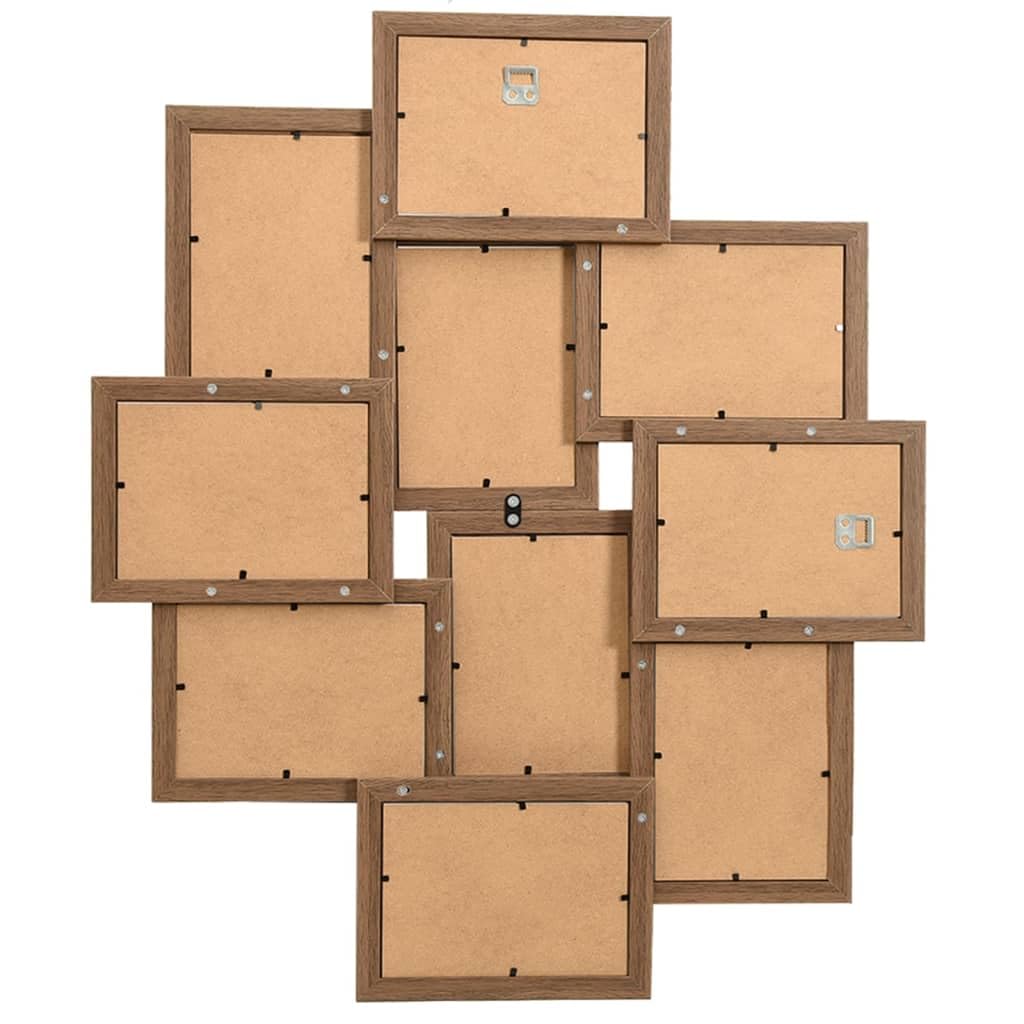 vidaXL Heim & Garten Collage Bilderrahmen 10x 10x15 Hellbraun MDF