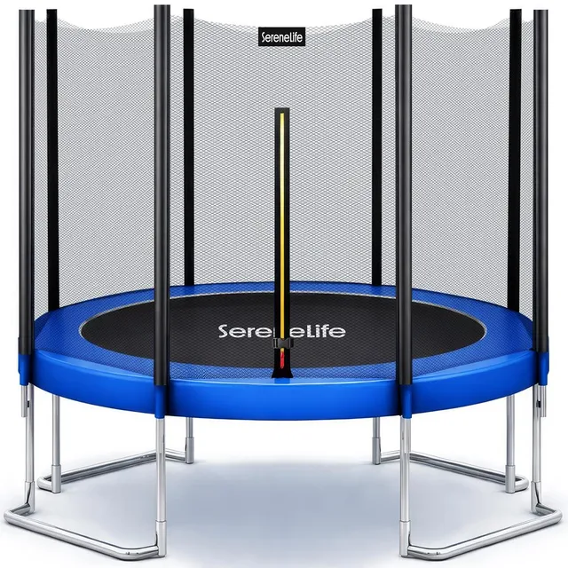 Serenelife Fitness 12FT Outdoor Trampolin Blau mit Netz