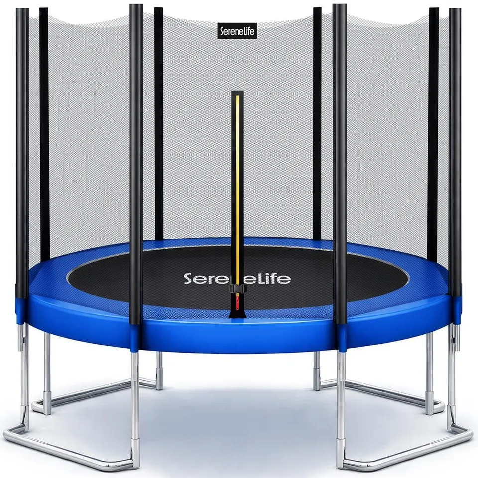 Serenelife Fitness 12FT Outdoor Trampolin Blau mit Netz