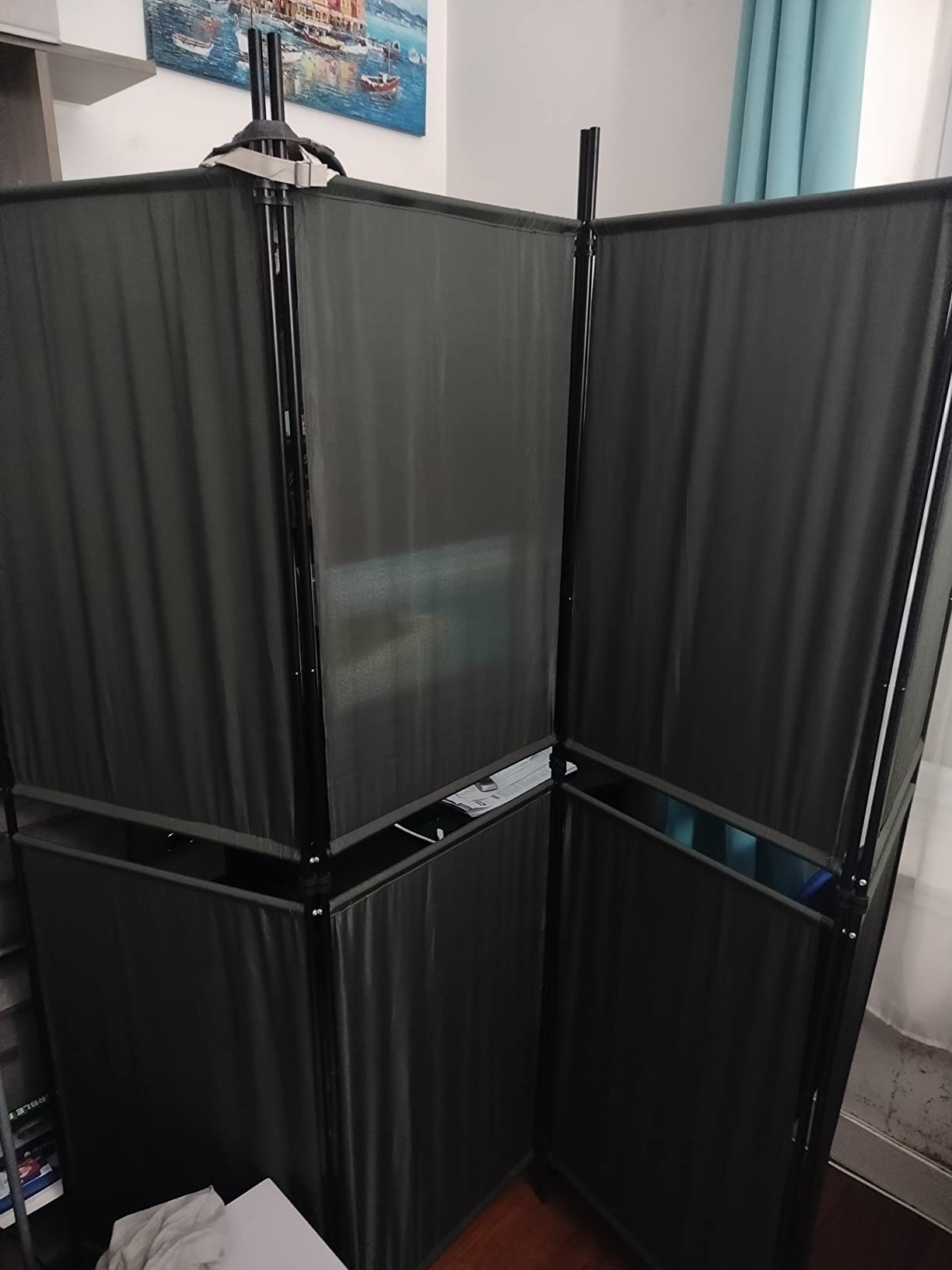 vidaXL Paravent 3-tlg. 150x180 cm Stoff weiß