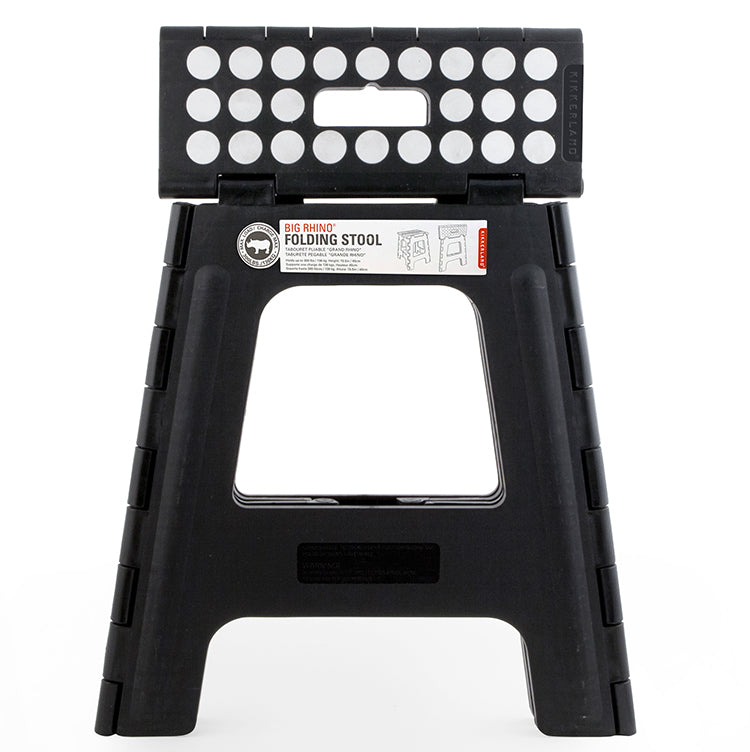 Kikkerland Home Rhino II Tritthocker klappbar Schwarz
