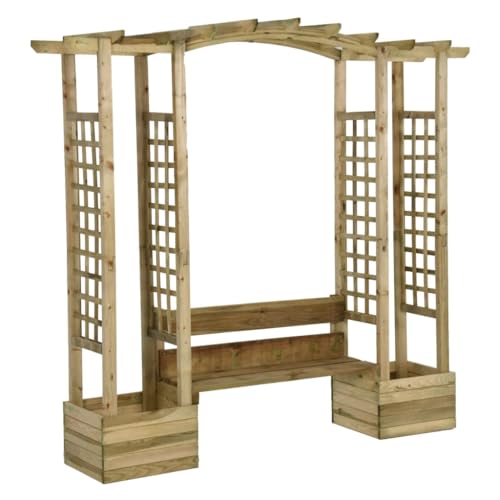 vidaXL Garten Pergola mit Bank Kiefernholz Rankgitter