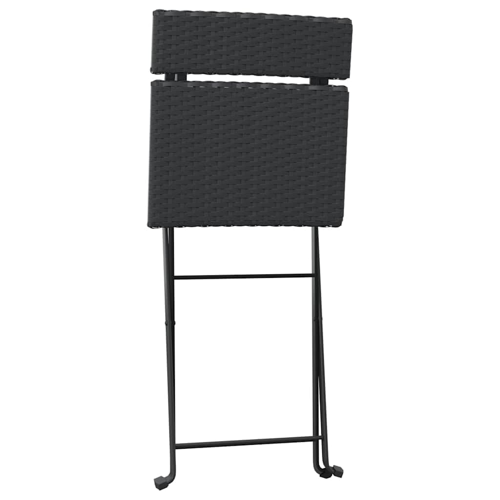 vidaXL Bistro-Set Schwarz 3-tlg Poly Rattan klappbar