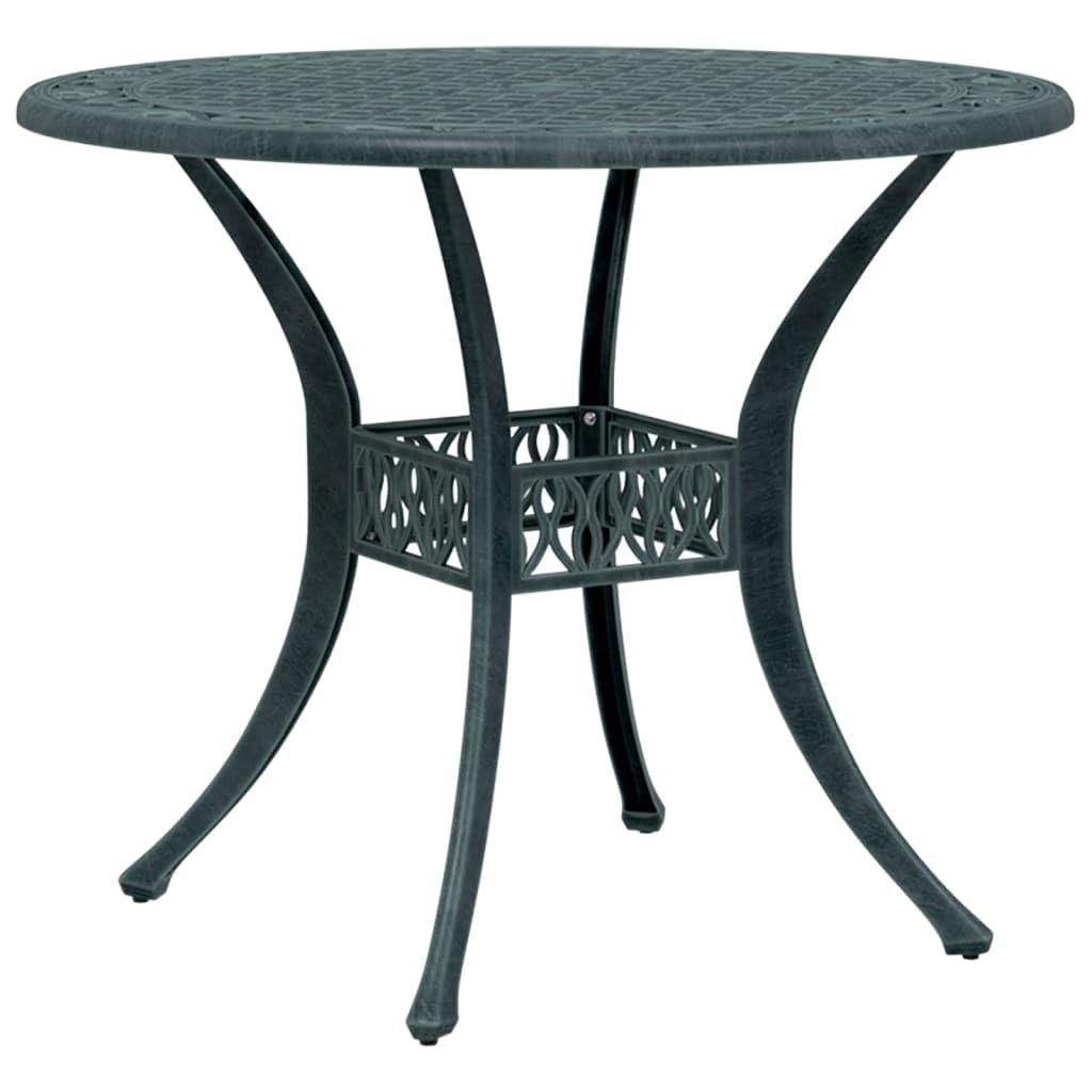 vidaXL Bistroset 3-TLG. Grün Aluminiumguss Gartenmöbel