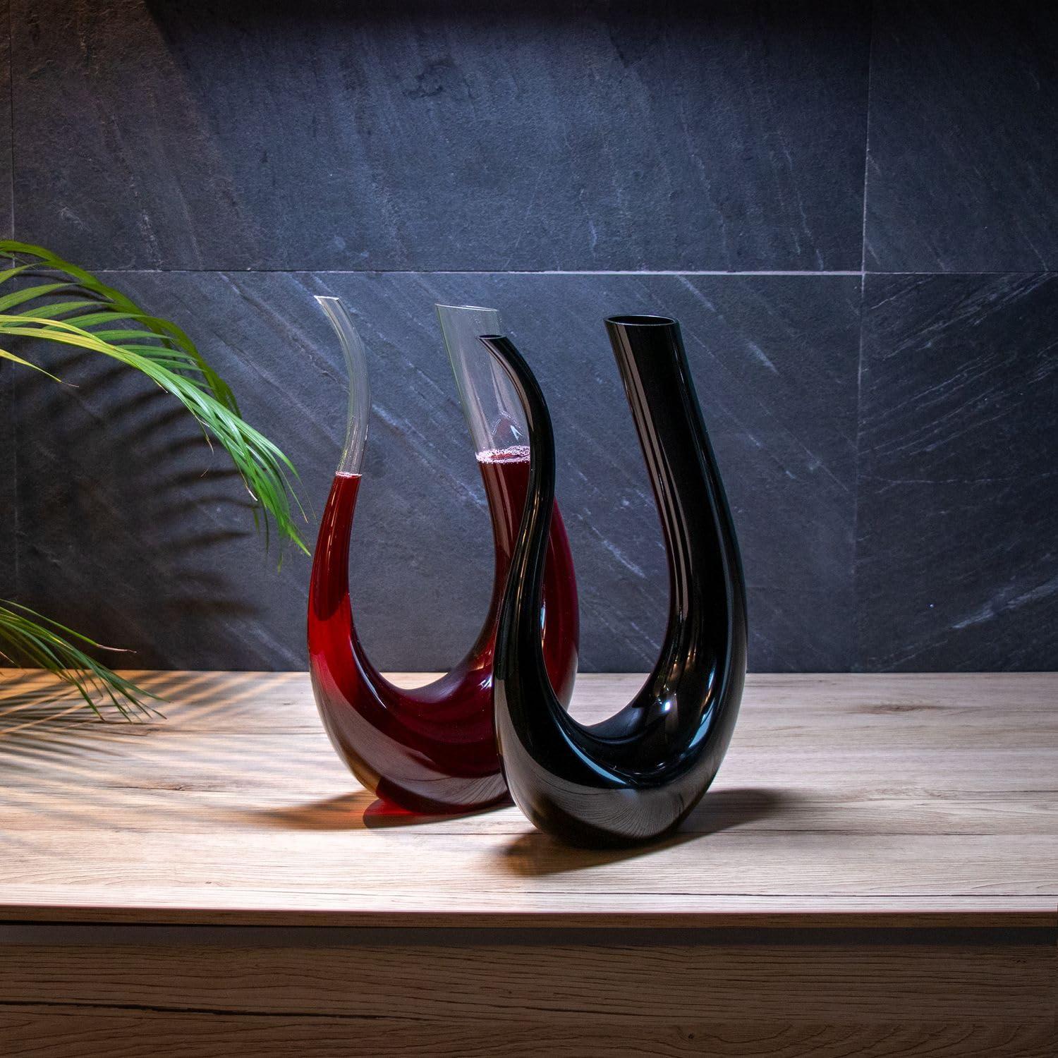 Intirilife Weindekanter U-Form Glas Klar 750 ml Karaffe