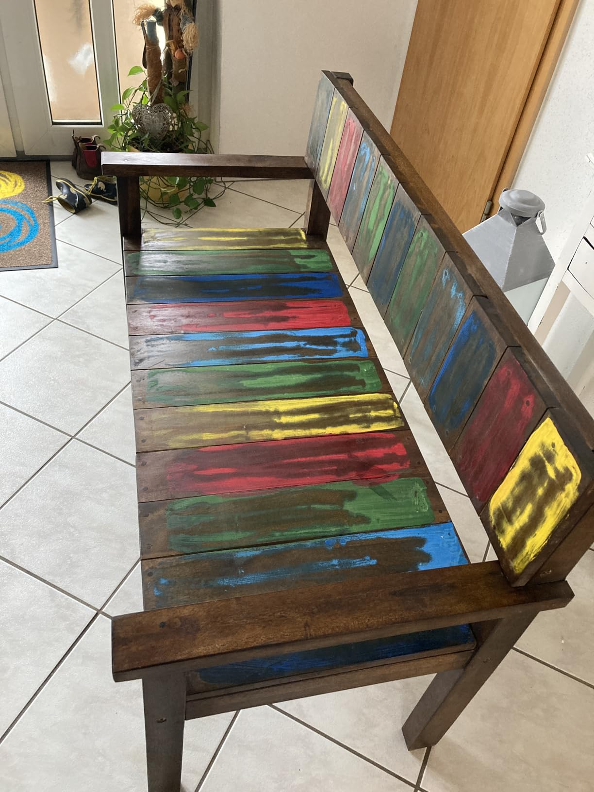 vidaXL Sitzbank Vintage 115cm Altholz mehrfarbig