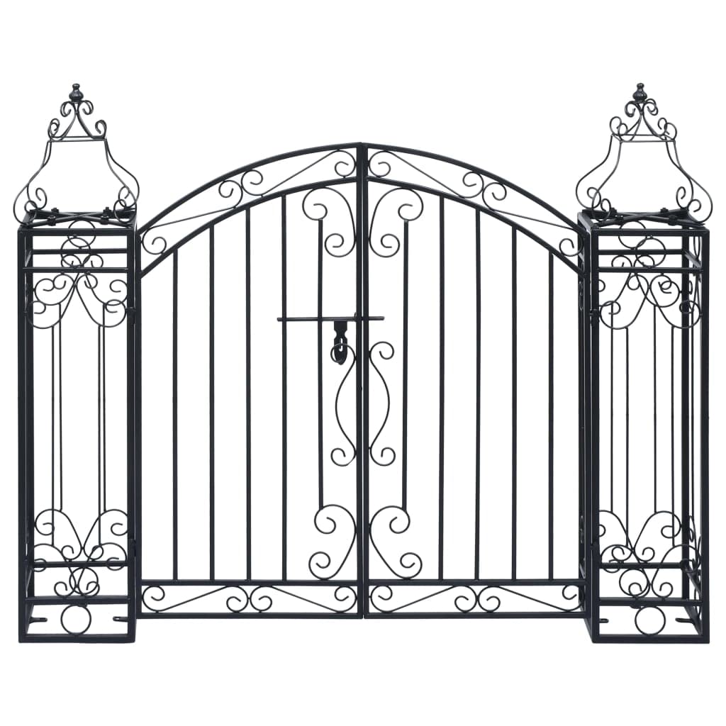 vidaXL Heim & Garten Doppelflügeltor Gartentor Schmiedeeisen 122cm