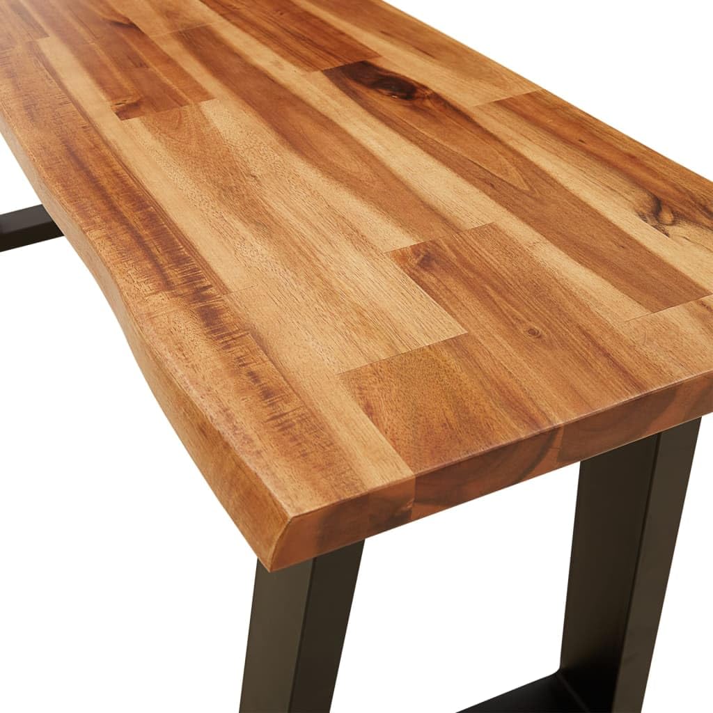 vidaXL Bank Baumkante 110 cm Sitzbank Akazie Massivholz