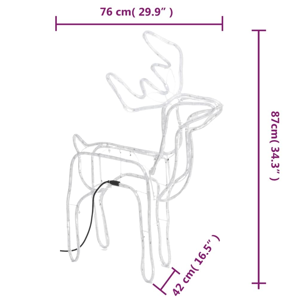 vidaXL Heim & Garten Rentier Silhouetten Leuchtfigur kaltweiß 76x42x87 2Stk