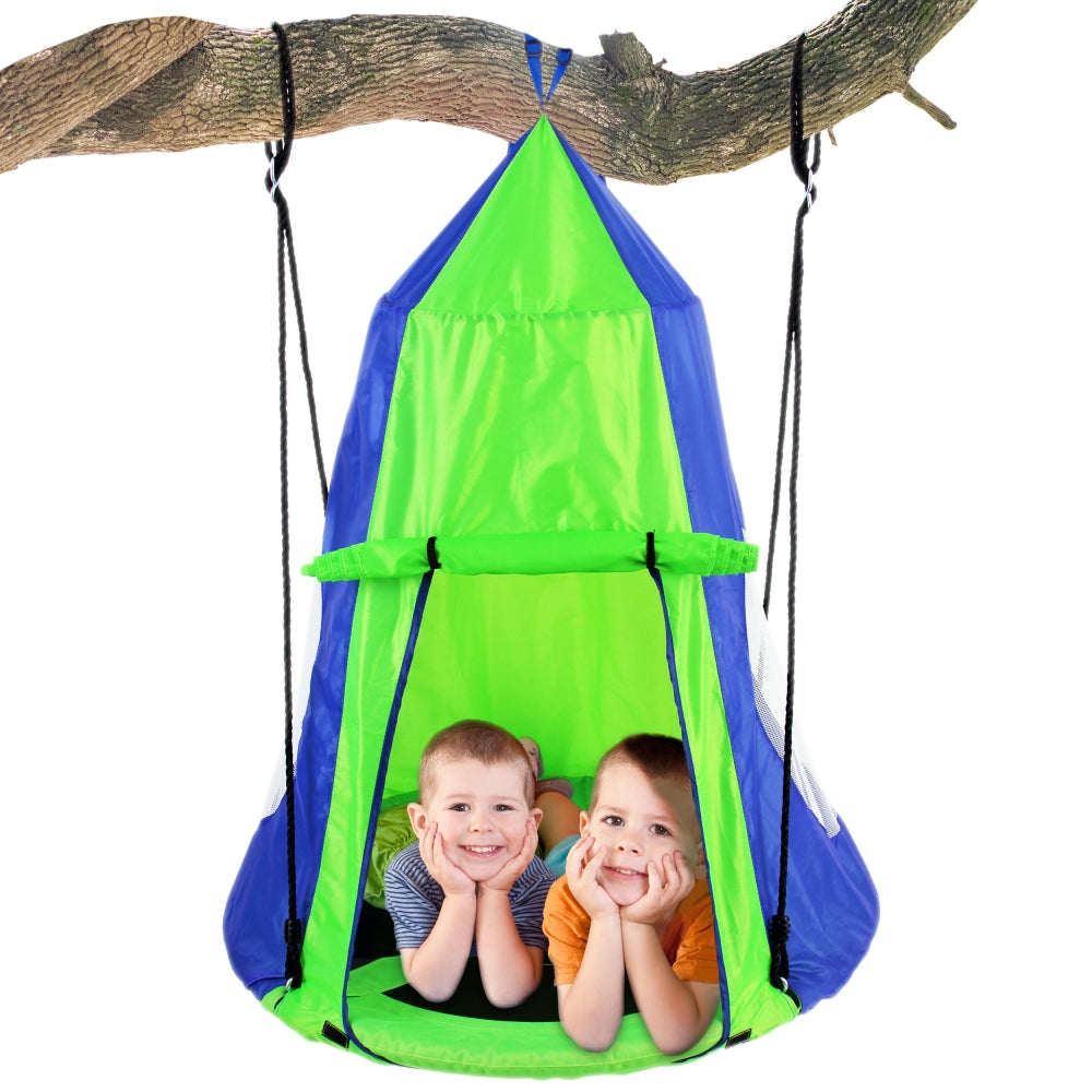 Serenelife Outdoor Swing Baumschaukel Tellerschaukel mit Zelt
