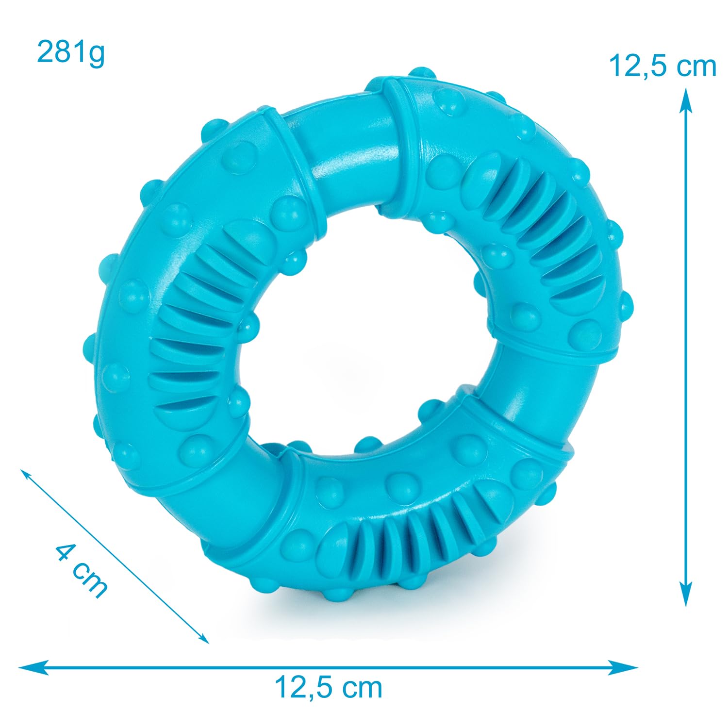 Intirilife Kauring Hundespielzeug Gummi Blau 12,5 cm bissfest