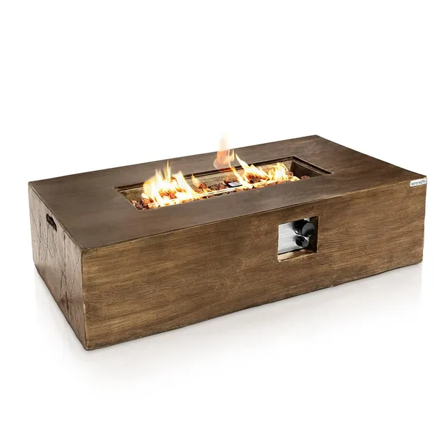Serenelife Fire Pit Gas Feuertisch 50000BTU wetterfest mit Lavastein