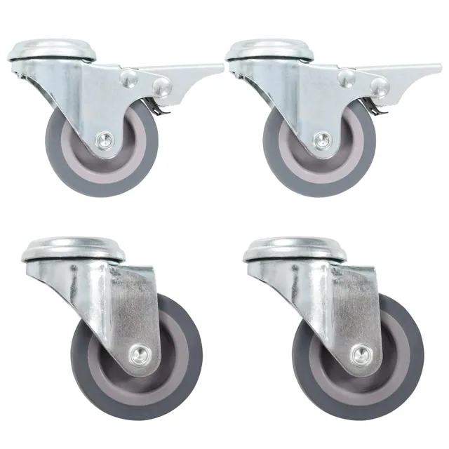vidaXL Lenkrollen 50 mm Bolzenloch Möbelrollen 4 Stück