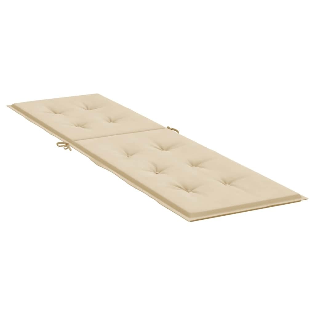 vidaXL Liegestuhl-Auflage Beige (75+105)x50x4 cm Oxford