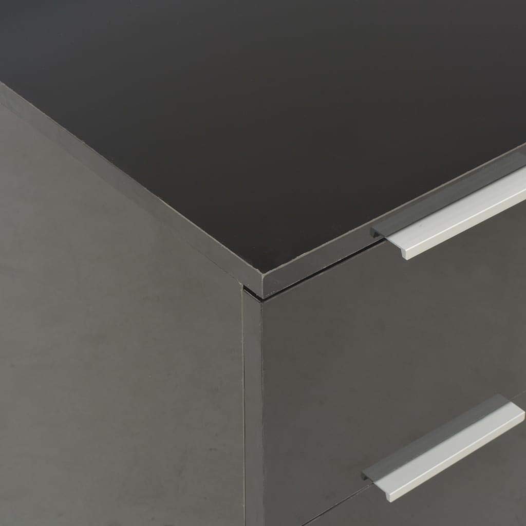vidaXL Möbel Sideboard 8 Schubladen Hochglanz Schwarz 60cm