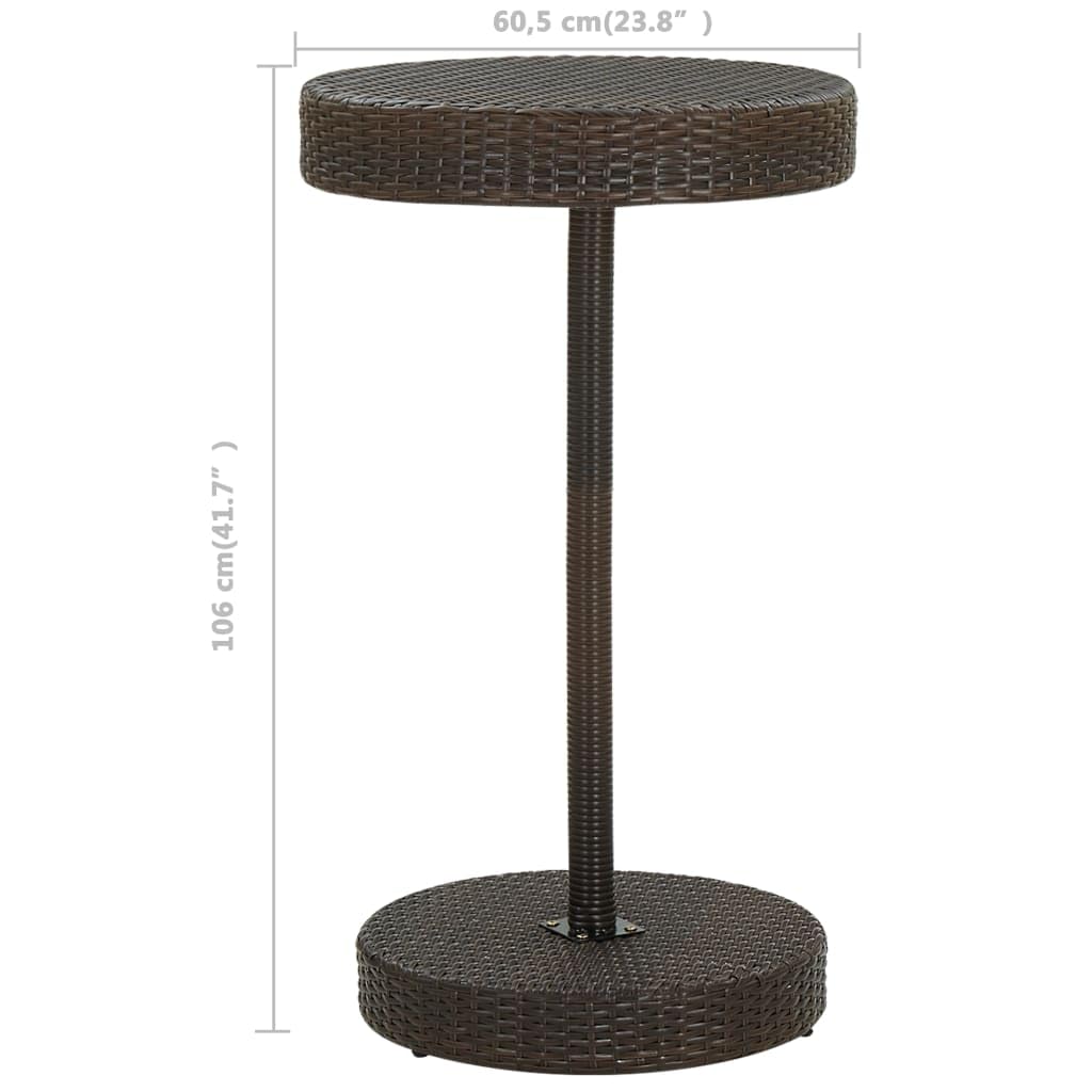 vidaXL Gartenbar-Set 3-tlg. Bartisch Rattan Braun 2 Stk.