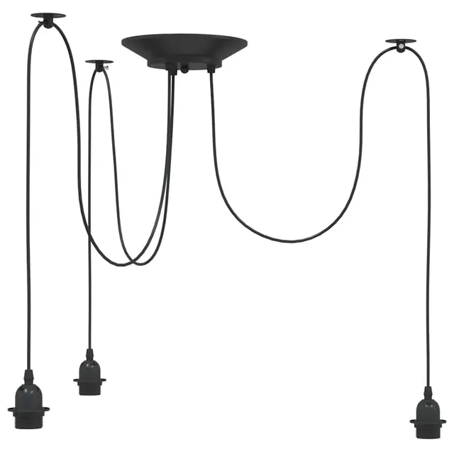 vidaXL Pendelleuchte 3-flammig E27 Schwarz Metall Vintage