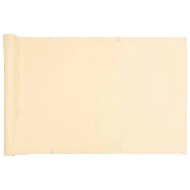 vidaXL Balkon-Sichtschutz Creme 300x120 cm PVC mit Ösen Windschutz