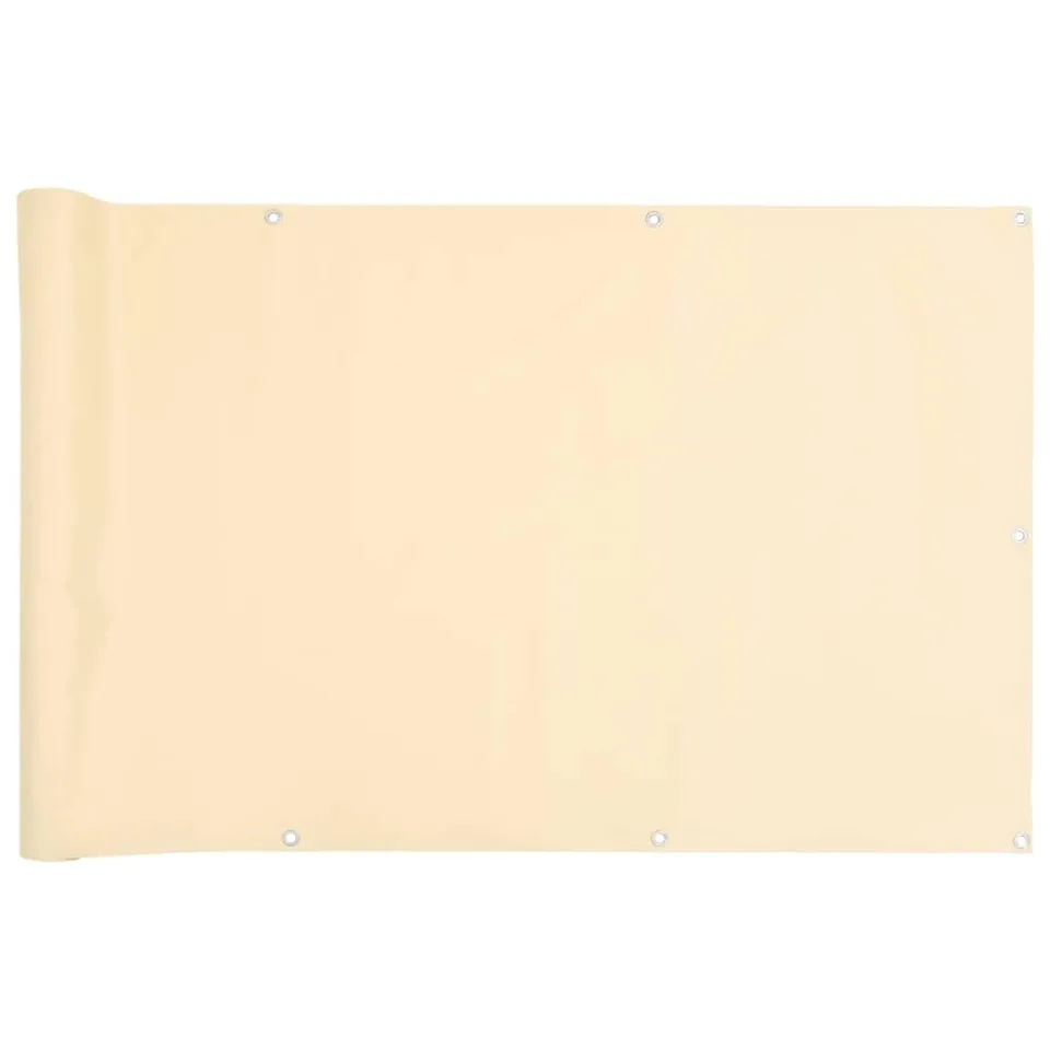 vidaXL Balkon-Sichtschutz Creme 300x120 cm PVC mit Ösen Windschutz
