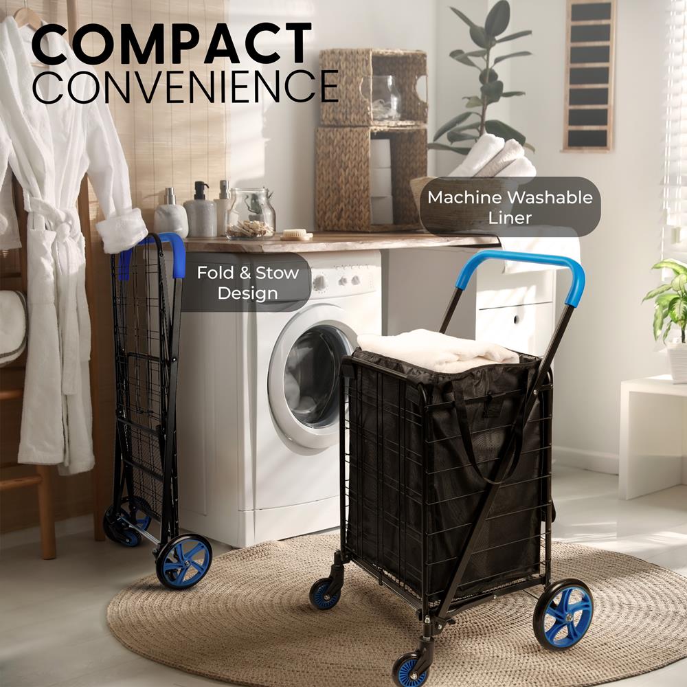 Serenelife Storage Einkaufswagen faltbar 50 kg mit Tasche