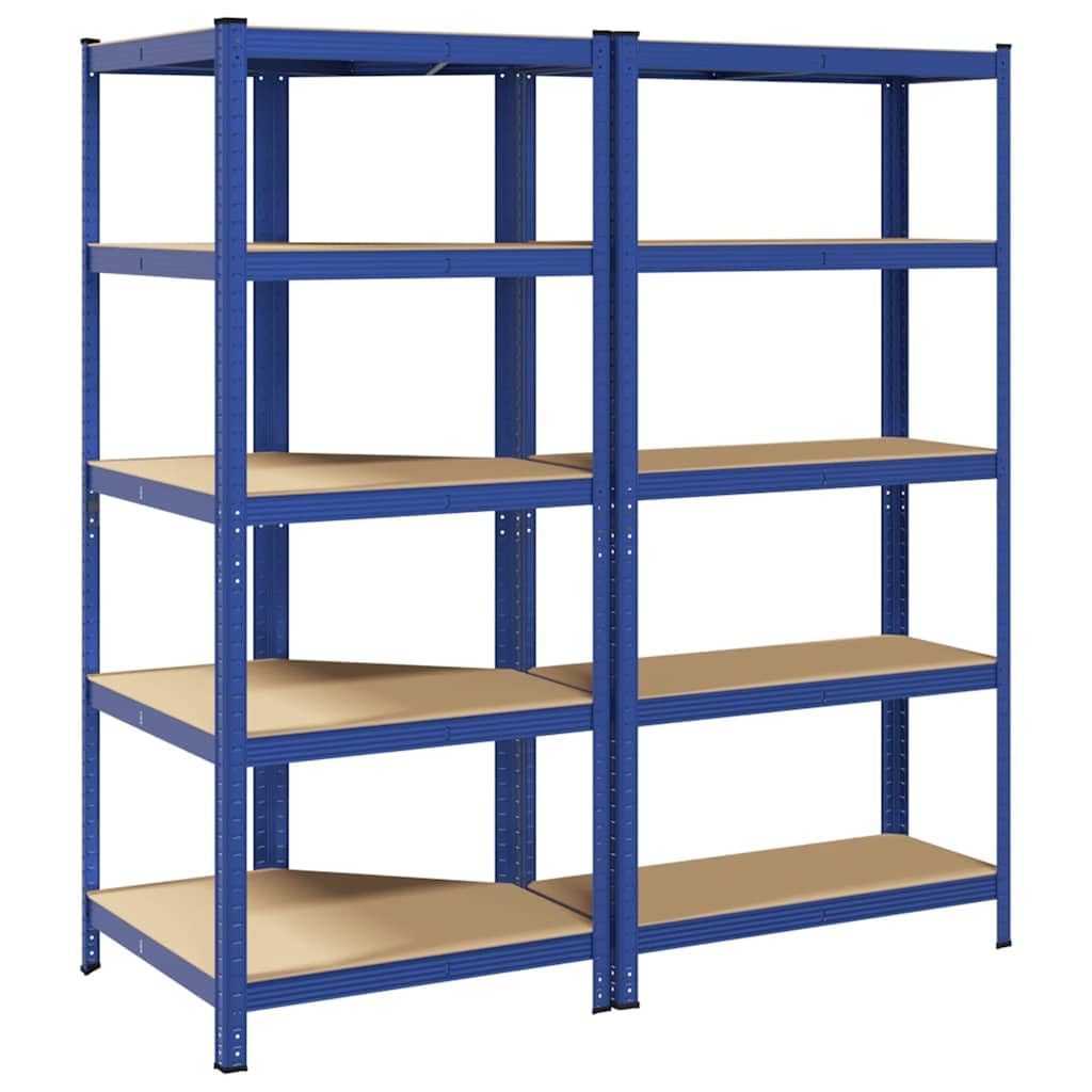 vidaXL Regal-Set 5 Böden 2-tlg Blau Schwerlastregal Stahl