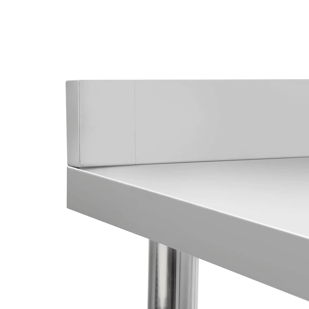 vidaXL Arbeitstisch 120x60x93 Edelstahl Gastro mit Aufkantung