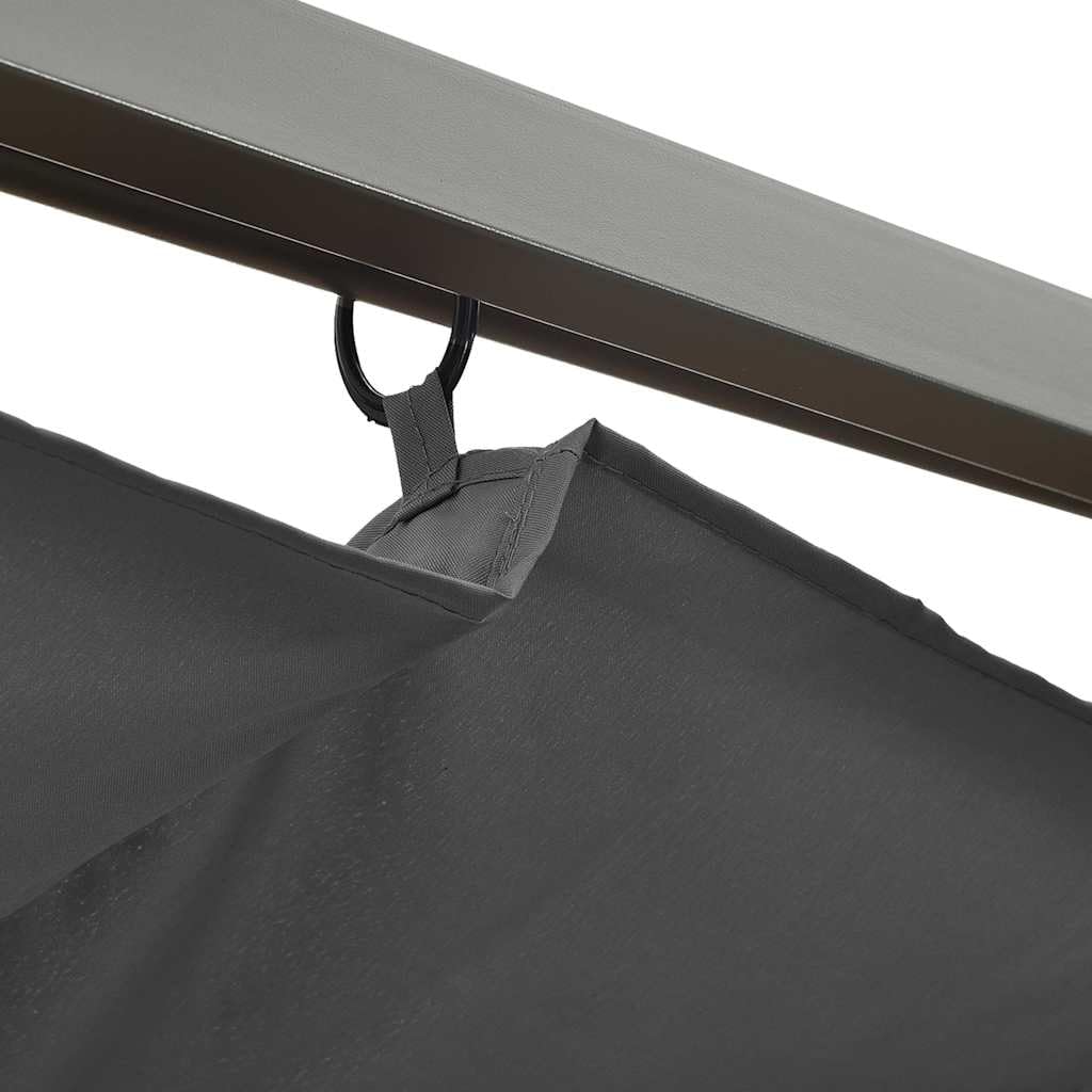 vidaXL Pergola Pavillon 3x3m Anthrazit Stahl Ausziehbares Dach