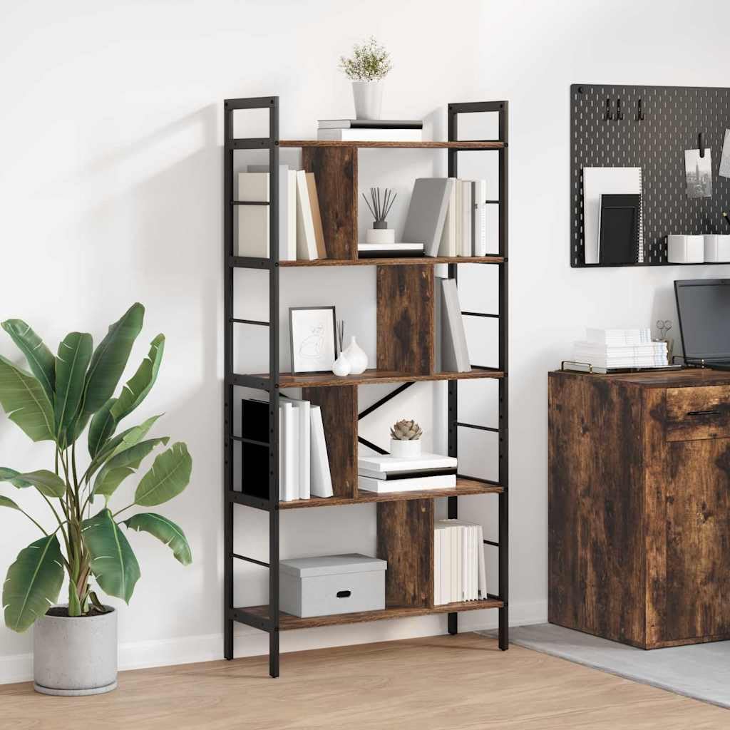 vidaXL Bücherregal 9 Ebenen Standregal Räuchereiche 156 cm