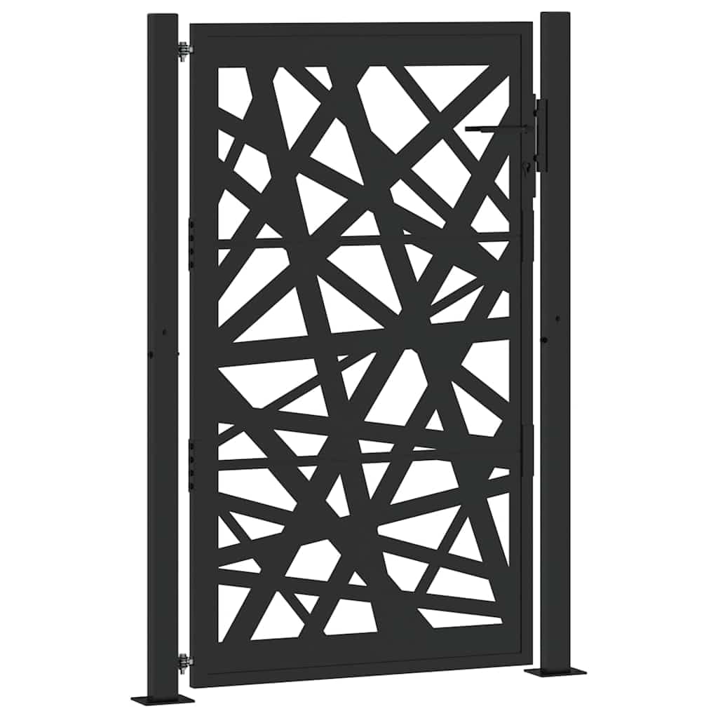 vidaXL Gartentor Schwarz Stahl Abschließbar 100x150 cm