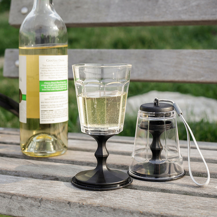 Kikkerland Kitchen Weingläser stapelbar 2er Set Picknick