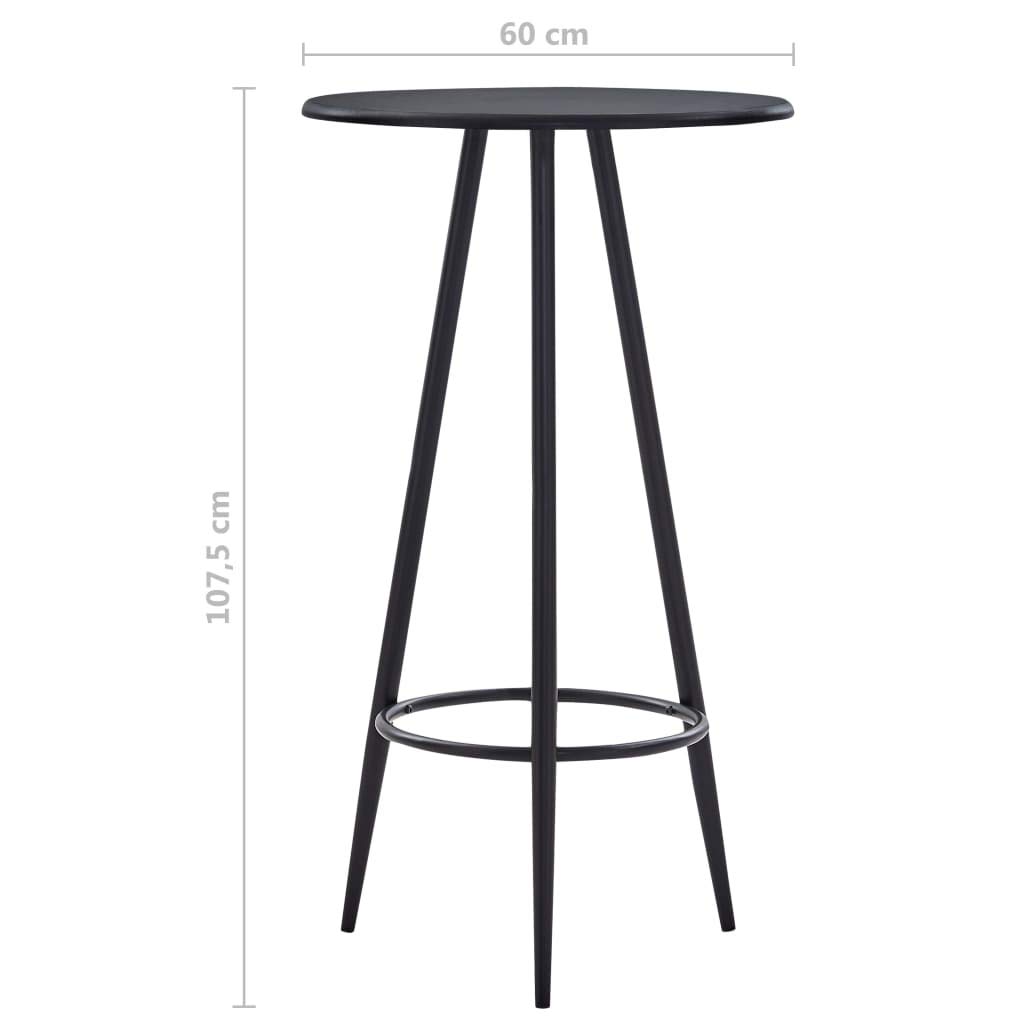 vidaXL Möbel Bartisch Schwarz 60x107,5cm MDF Stahl