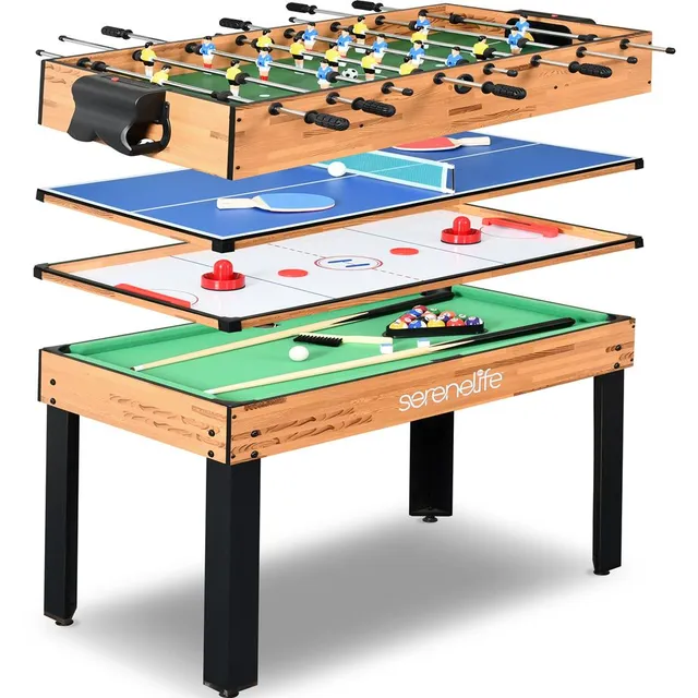 Serenelife Game Tables Multispieltisch 4-in-1 mit Zubehör