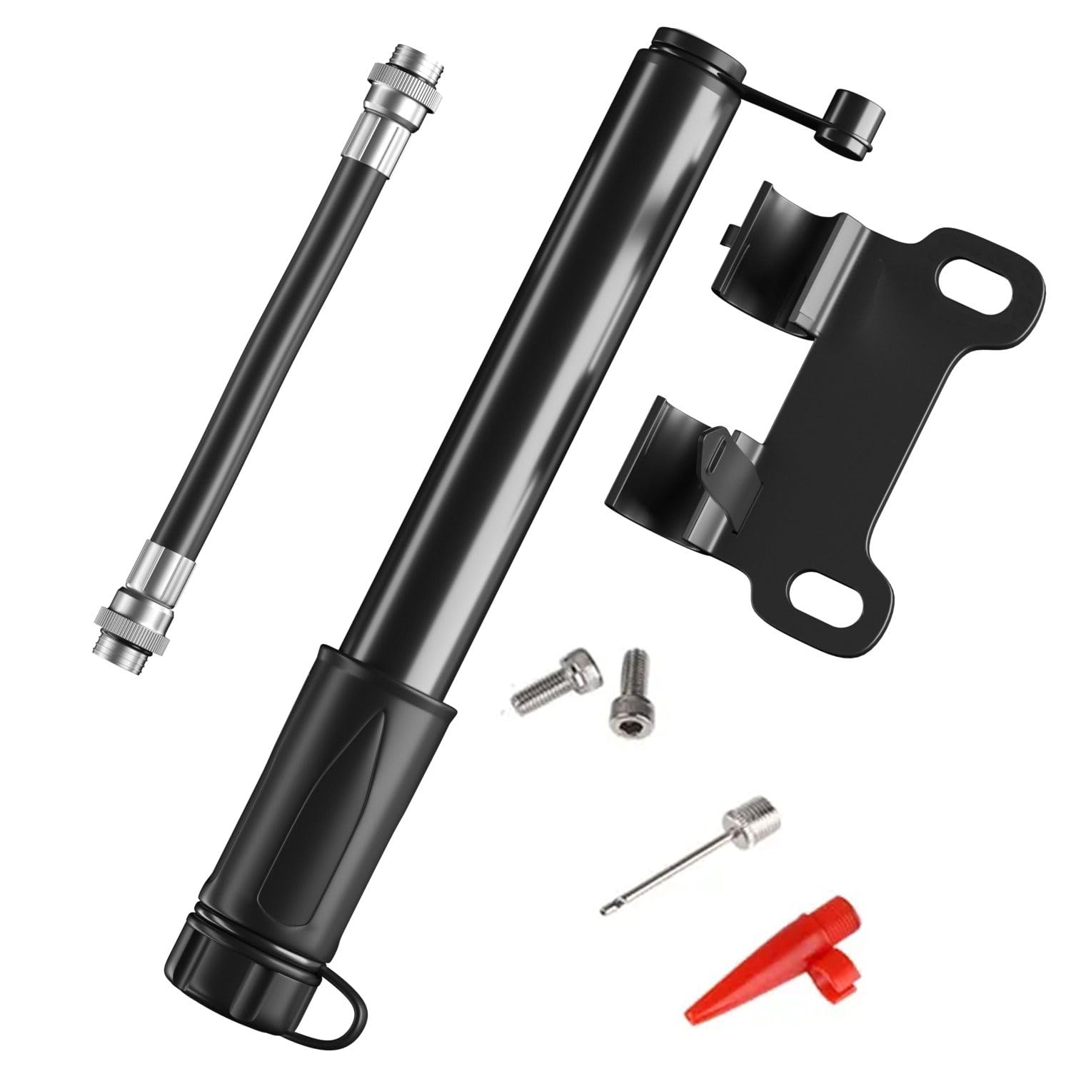 Intirilife Garten Mini Fahrradpumpe 17 cm 8,3 bar Halterung