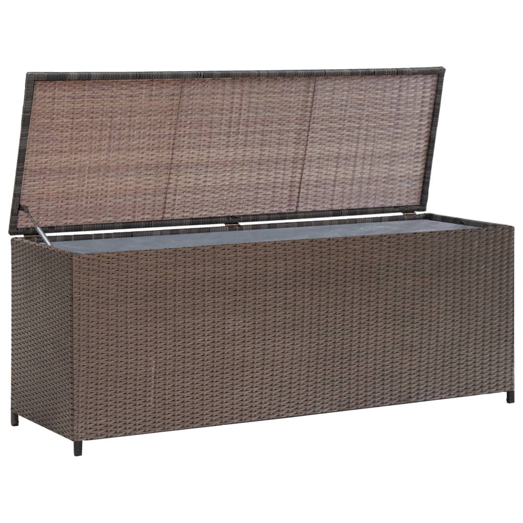 vidaXL Heim & Garten Auflagenbox 120 cm Braun Poly Rattan