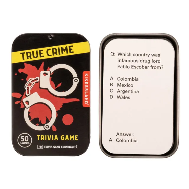 Kikkerland Play True Crime Trivia Quizspiel 50 Fragen