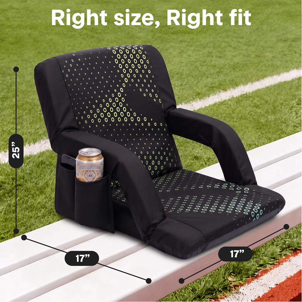 Serenelife SLSS25BK Stadionstuhl Klappbar Schwarz 200kg
