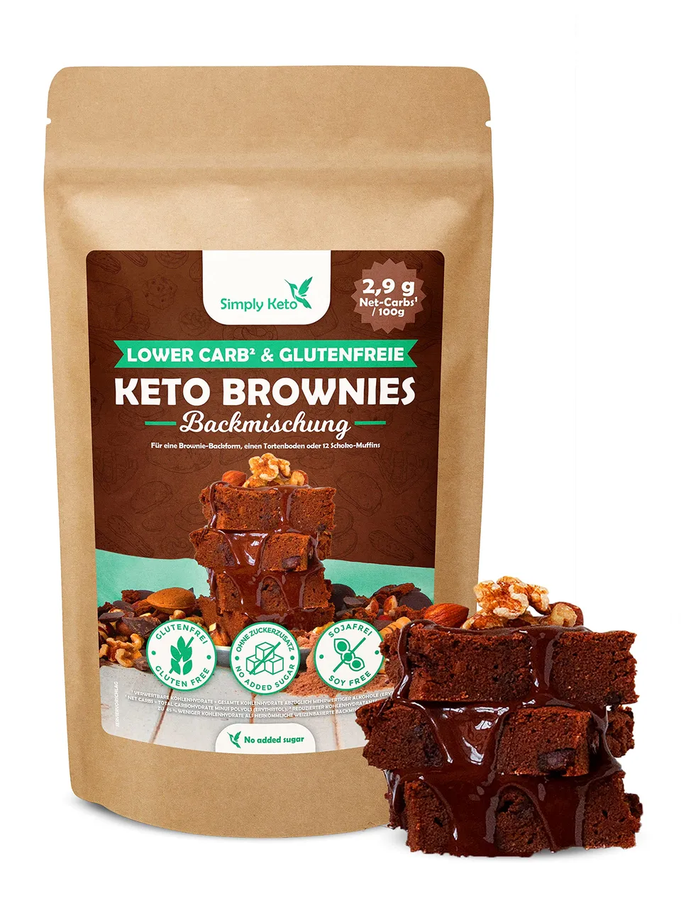 Simply Keto Backmischung Brownie ohne Zucker Low Carb