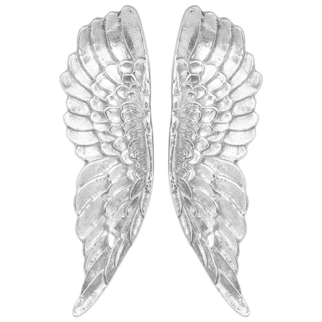 vidaXL Flügel-Skulptur Silber Aluminium 91 cm 2 Stk.