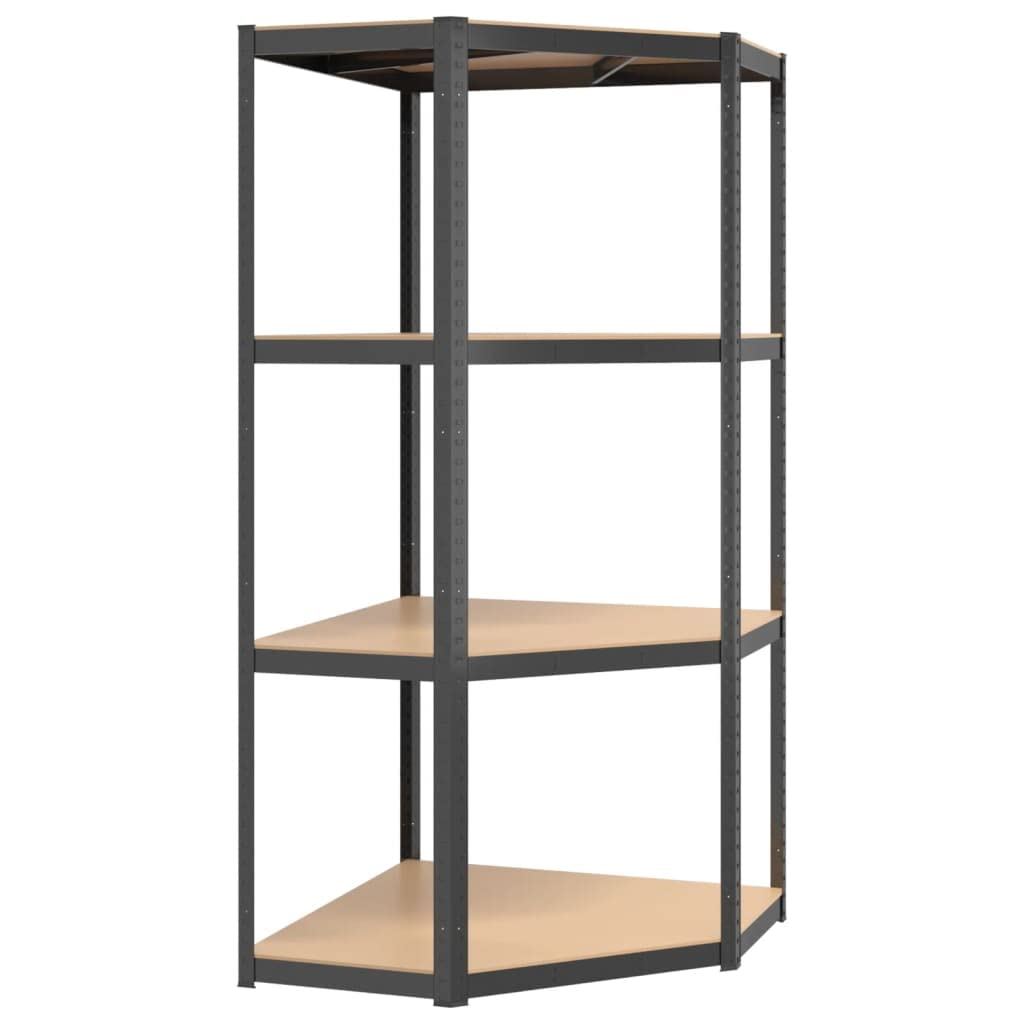 vidaXL Heim & Garten Lagerregal 4 Böden Anthrazit 3 Stk. Stahl