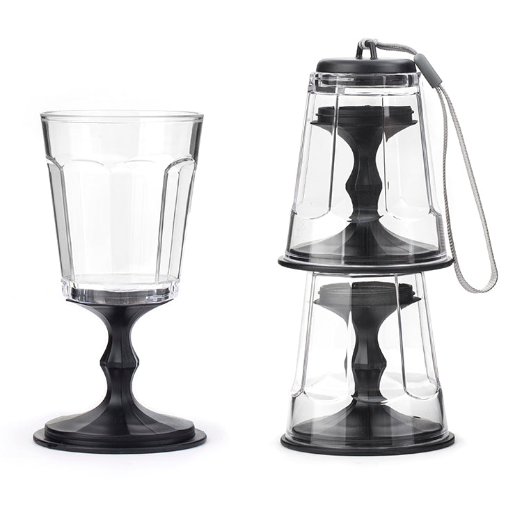 Kikkerland Kitchen Weingläser stapelbar 2er Set Picknick