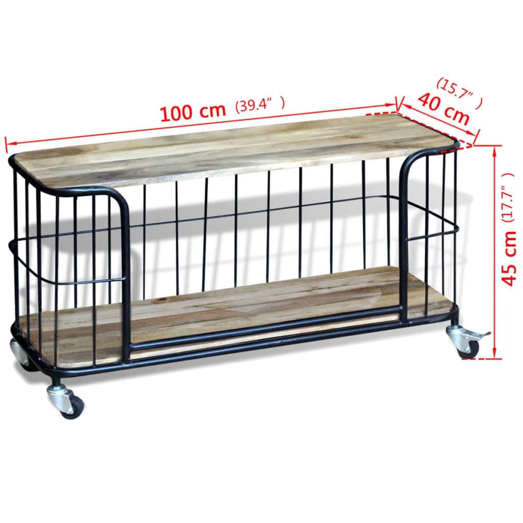 vidaXL Möbel TV-Schrank Massivholz Mango 100x40x45 cm Lowboard