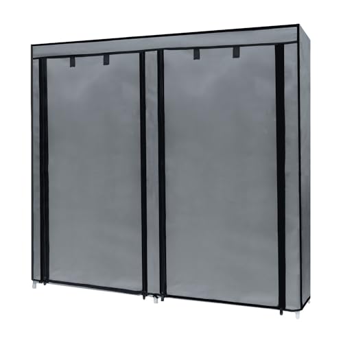 Intirilife Faltschrank Aschgrau 116,5x30x114 cm mit 12 Fächern