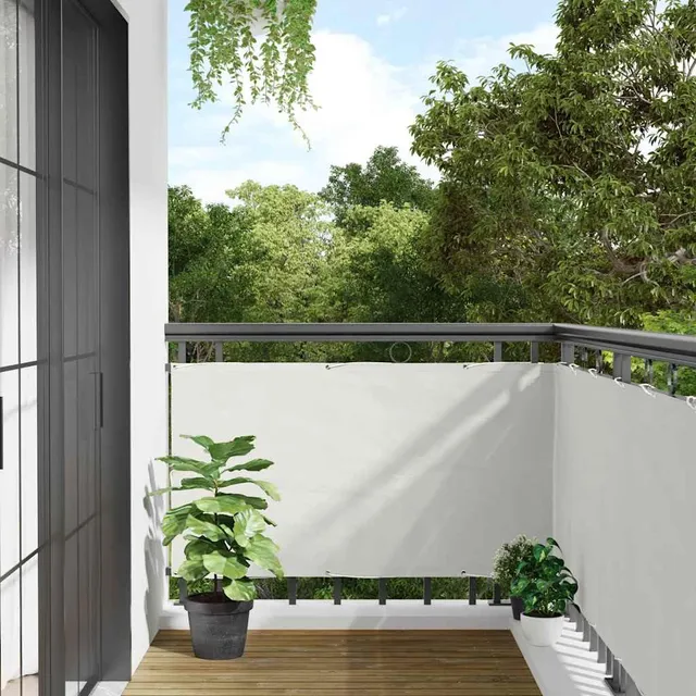 vidaXL Balkon-Sichtschutz Weiß 600x120 cm PVC mit Ösen Windschutz