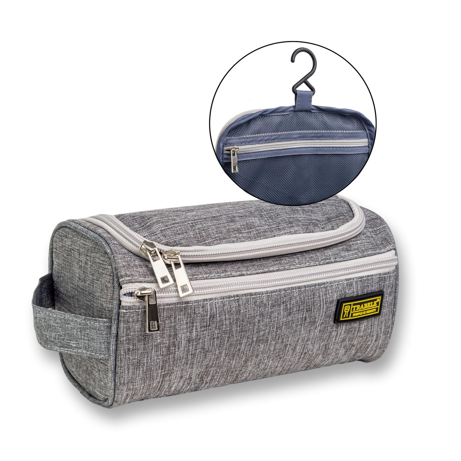 Intirilife Reisetasche Grau 24x12x12cm Polyester mit Reißverschluss