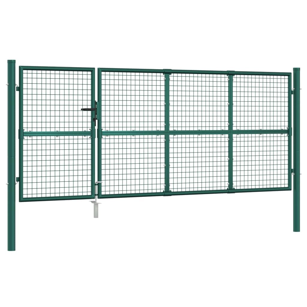 vidaXL Gartentor Stahl 400x75 cm silber mit Schloss