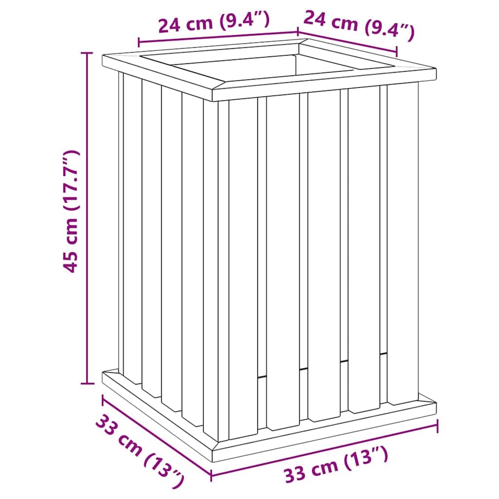 vidaXL Heim & Garten Pflanzkasten Braun Kiefer 33x33x45 cm