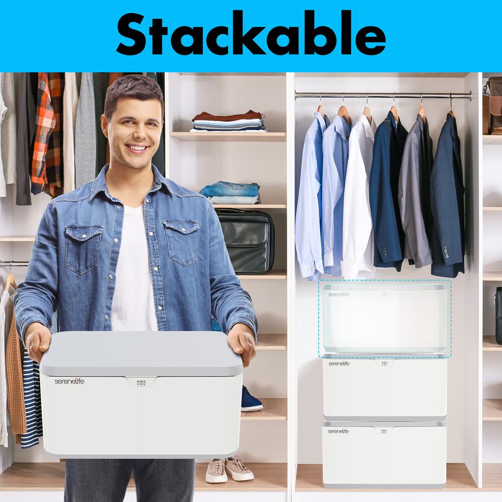 Serenelife Storage Aufbewahrungsbox abschließbar 27L Grau