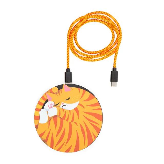 Kikkerland Sleepy Cat Wireless Charger Katzen Ladepad