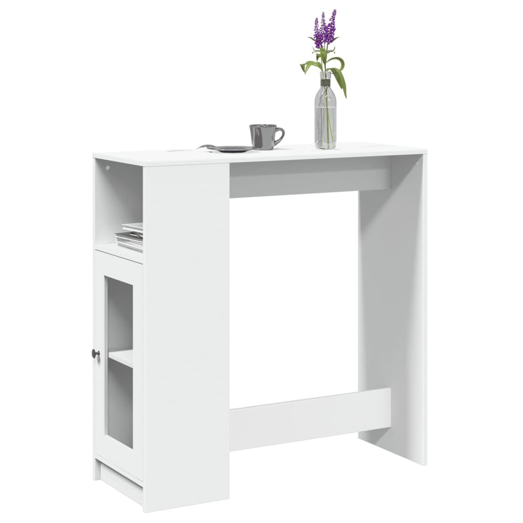 vidaXL Bartisch Weiß 101x40x103,5 cm Holzwerkstoff mit Regal