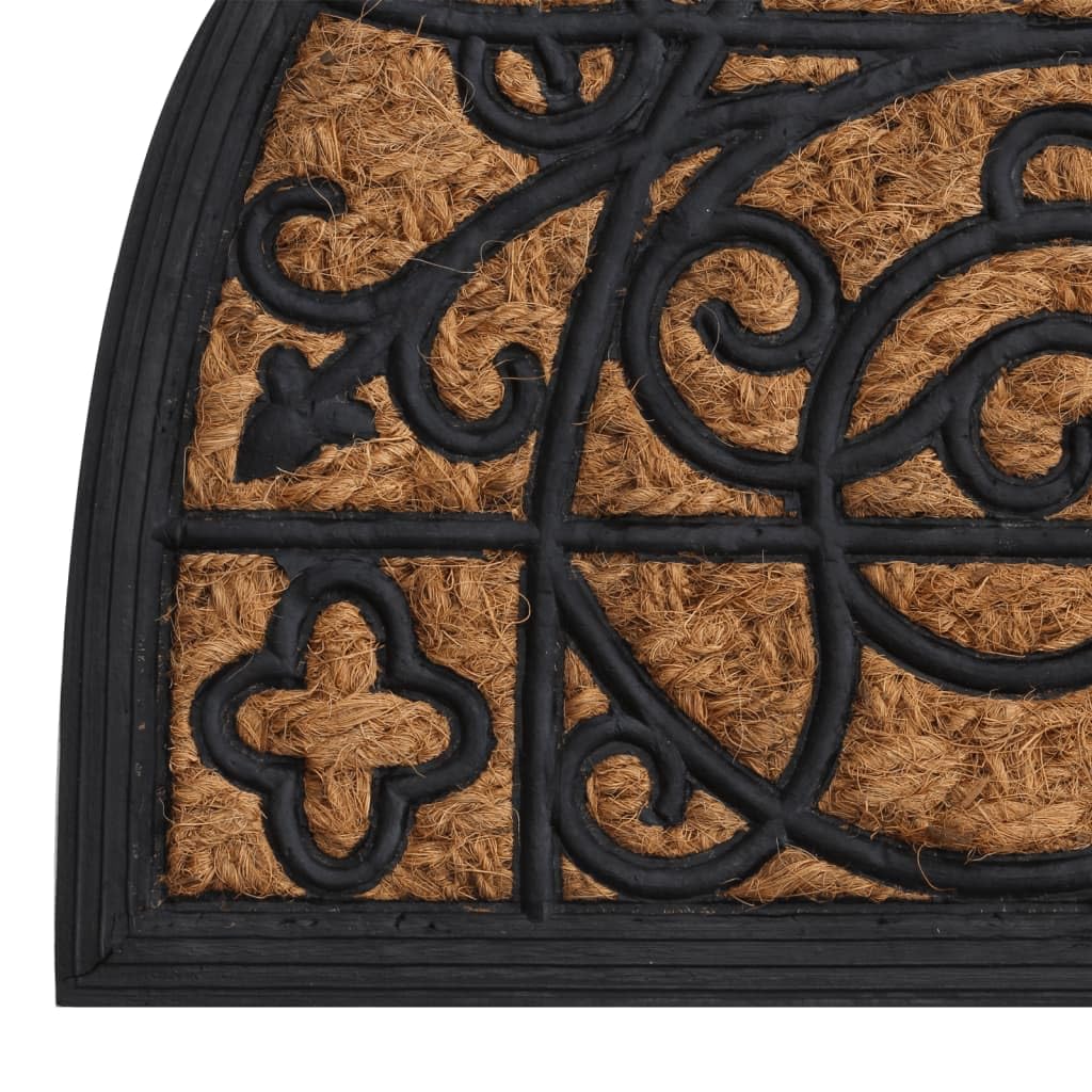 vidaXL Heim & Garten Fußmatte Halbrund 45x75 cm Kokos Gummi